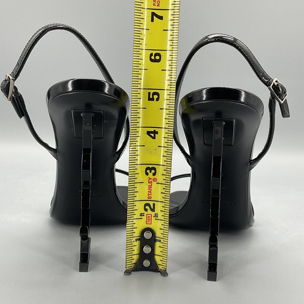 NEW Saint Laurent Women 110mm Opyum YSL Patent Leather Sandals Black Size 11/41 - Picture 4 of 10